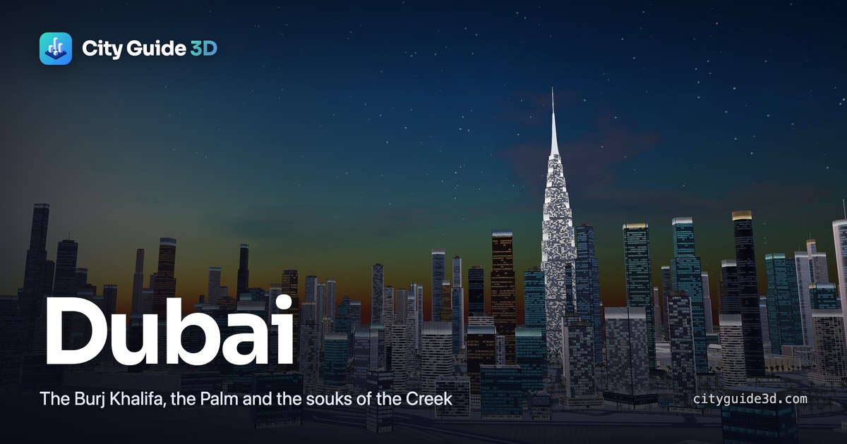 Dubai in 3D: the Burj Khalifa above Downtown